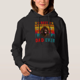 Pull À Capuche Vintage Retro Meilleur papa de Terre-Neuve Jamais 