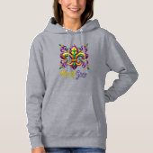 Pull À Capuche Violet jaune vert Mardi Gras fleur de lis (Devant)