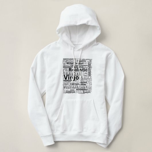Pull À Capuche Virgo Zodiac Mot Cloud Inspiration (Design devant)