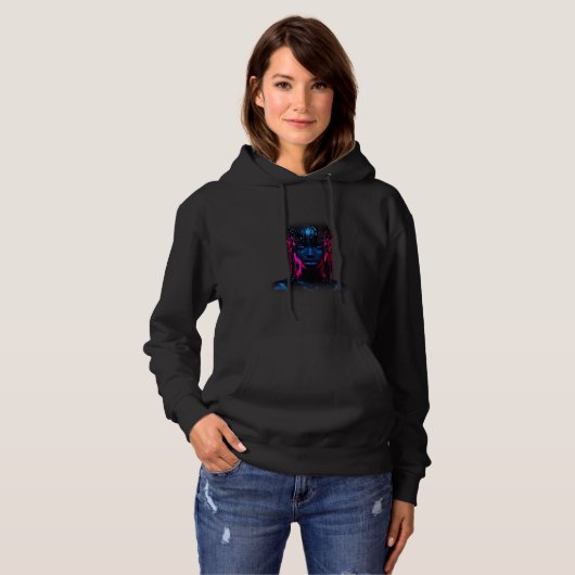 Pull À Capuche Visage de fille Vantablack (Devant entier)