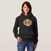 Pull À Capuche Visage Poméranien mignon (Devant entier)