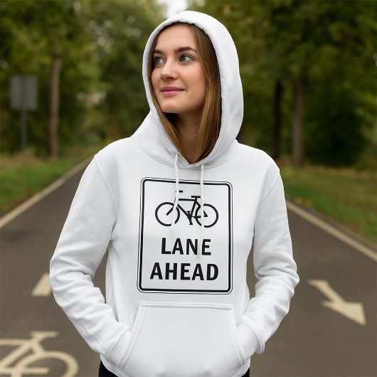 Pull À Capuche Voie cyclable à l'avant Symbole Cyclisme Sécurité