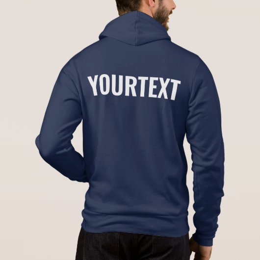 Pull À Capuche Votre texte image Mens moderne côté arrière imprim (Dos)