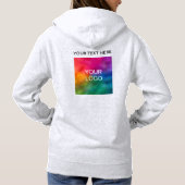 Pull À Capuche Votre texte nom logo femmes double face gris cendr (Dos)