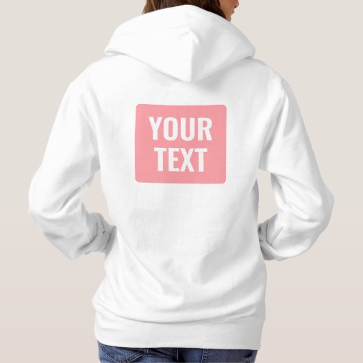 Pull À Capuche Votre texte personnalisé Nom Femme Impression avan (Dos)