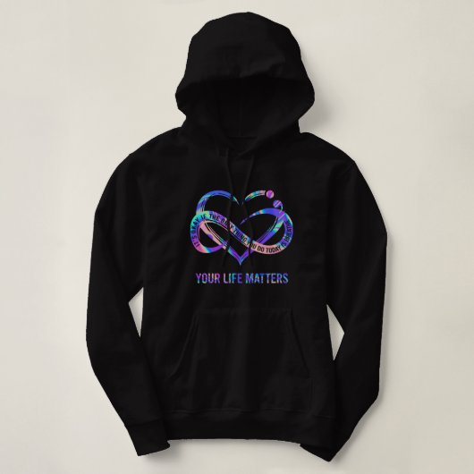 Pull À Capuche Votre vie compte Prévention Suicide Pul. (Design devant)