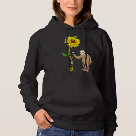 Pull À Capuche Vous Êtes Mon Sunshine Sunflower Sloth Animal (Devant)