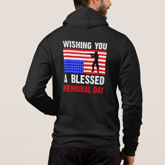 Pull À Capuche Vous souhaitant un Memorial Day béni-62237 (Dos)