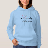 Pull À Capuche Voyage Avion & Cœur Emplacement Personnalisé (Devant)