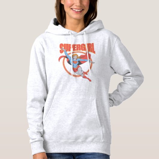 Pull À Capuche Vrai Vintage Supergirl Flying Graphic (Devant)