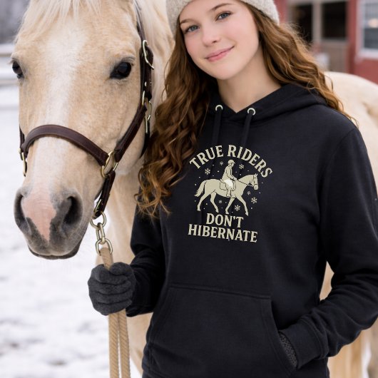 Pull À Capuche Vrais Cavaliers Ne Hibernent Pas Cheval Manches Lo