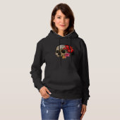 Pull À Capuche Watercolour hippie gothic skull hibiscus floral Ha (Devant entier)