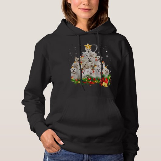 Pull À Capuche West Highland White Terrier Feux de Noël (Devant)