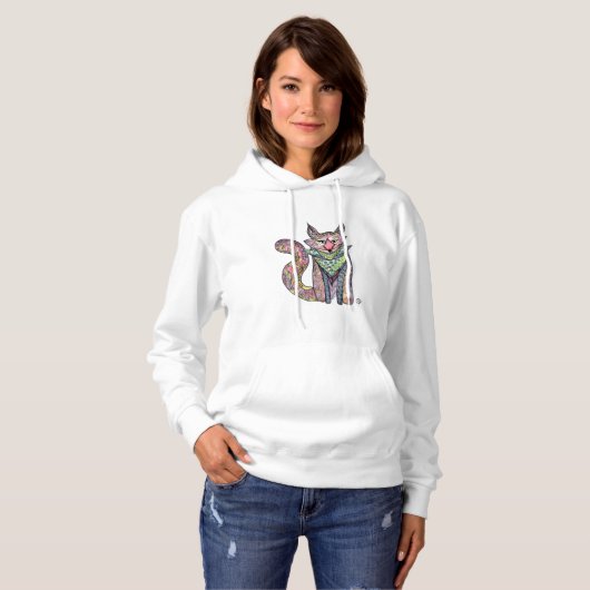 Pull À Capuche Whimsical Fox Custom White Hoded Sweatshirt (Devant entier)