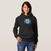 Pull À Capuche Wolf Arctique Visage Wolf Loups Art Motif (Devant entier)