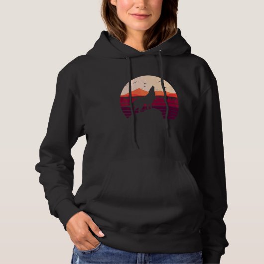 Pull À Capuche Wolf Retro Style Vintage (Devant)