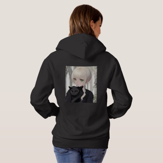 Pull À Capuche Xen Black Cat Hoodie (Dos entier)
