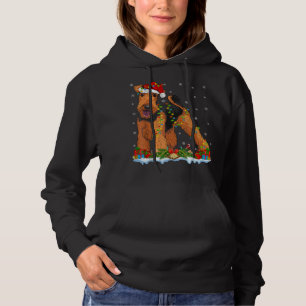 Pull À Capuche Xmas Famille Correspondant Père Noël Airedale Terr