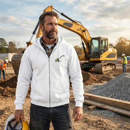 Pull À Capuche Yellow Excavator Construction Machinery