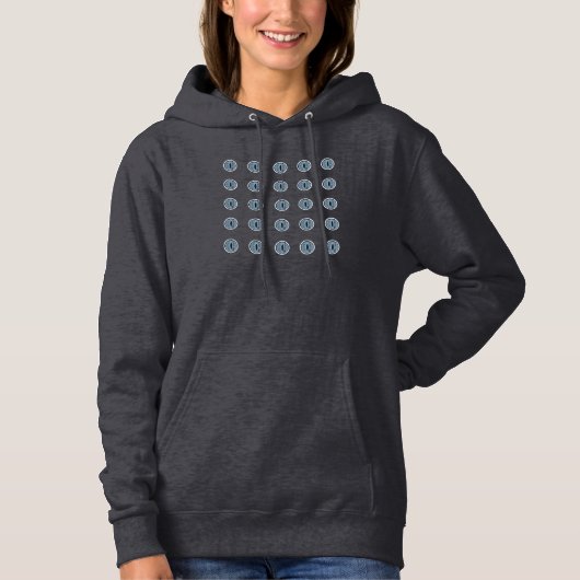Pull À Capuche Yeux à points bleu d'Halloween (Devant)