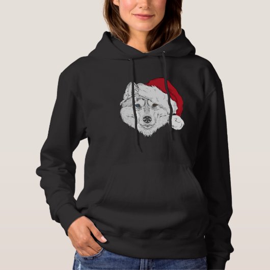 Pull À Capuche Yeux mixtes Père Noël Husky (Devant)