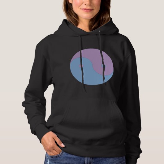 Pull À Capuche Yin Yang Purple et Blue Peace Conception de médita (Devant)