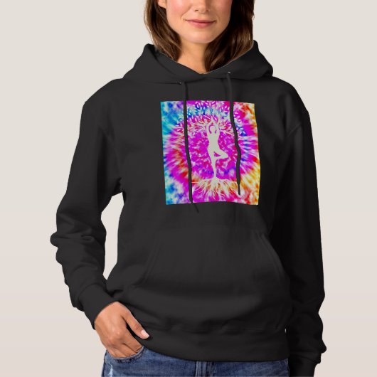 Pull À Capuche Yoga Namaste Moon Cravate Die Buddha Tree (Devant)