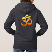 Pull À Capuche Yoga Om Mantra Symbole Soleil Or Femmes Avant & Ar (Dos)