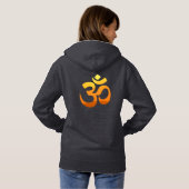 Pull À Capuche Yoga Om Mantra Symbole Soleil Or Femmes Avant & Ar (Dos entier)