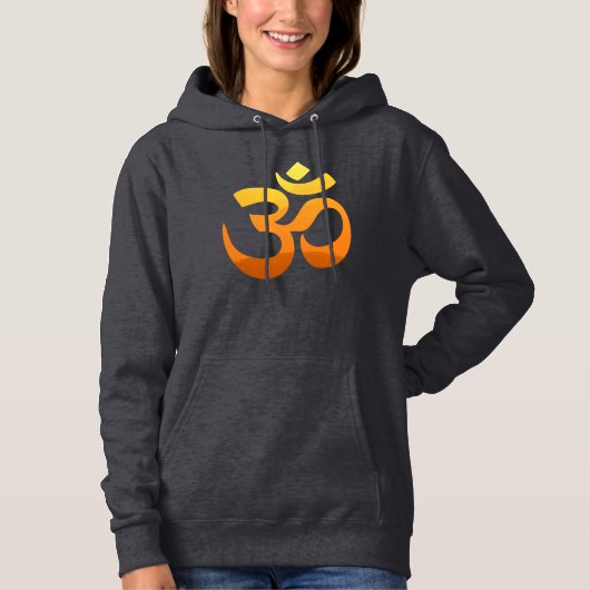 Pull À Capuche Yoga Om Mantra Symbole Soleil Or Femmes Avant & Ar (Devant)