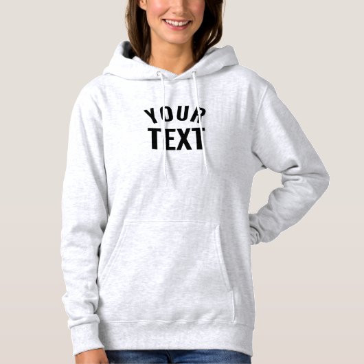 Pull À Capuche Your Text or Names Upload Photo to Womens Ash Grey (Devant)
