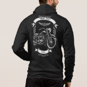 Pull À Capuche Zip moto personnalisé crâne d'hiver (Dos)