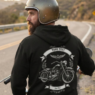Pull À Capuche Zip moto personnalisé crâne d'hiver