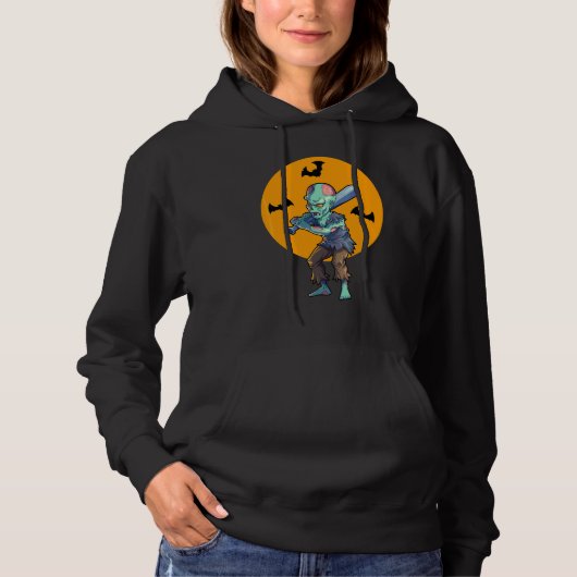 Pull À Capuche Zombie de baseball Halloween Hommes Garçons Baseba (Devant)