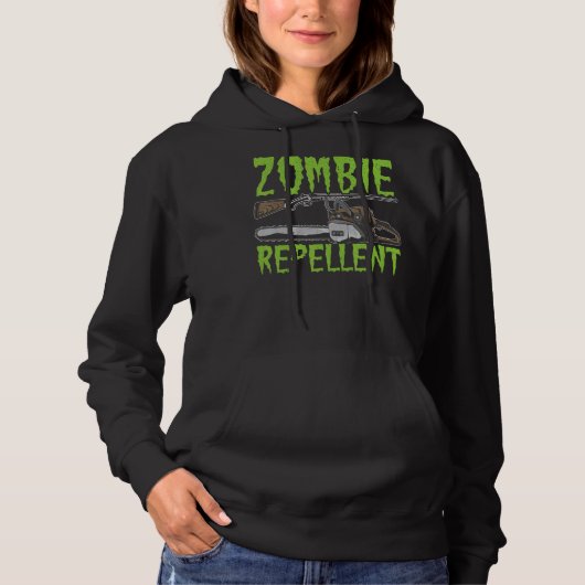 Pull À Capuche Zombie Repellent Happy Halloween Trick Ou Traiter (Devant)