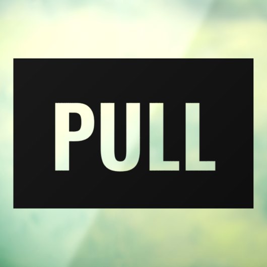 PULL deurteken, zwart/wit, doe-het-zelf, gedeeltel Raamsticker (Vel 3)