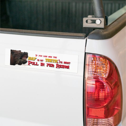 Pull in reins Funny Horse Bumpersticker (Op Truck)