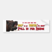 Pull in reins Funny Horse Bumpersticker (Voorkant)