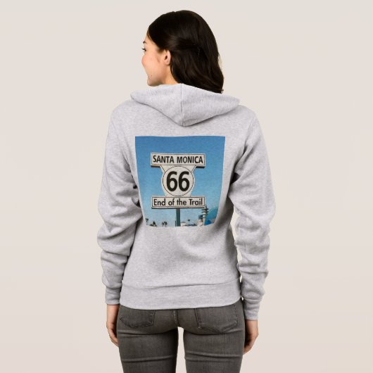 pull route 66 avec sweat - shirt à capuche  (Dos entier)