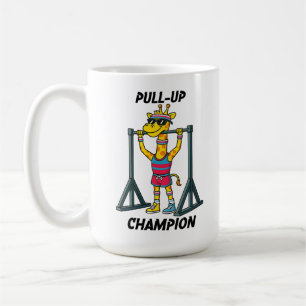 Pull-Up Kampioen – Grappig Giraf Workout Design Koffiemok
