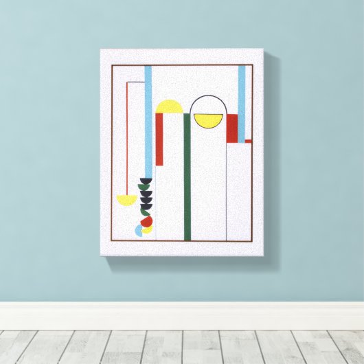 Pulley Abstract White Background Canvas Print (Insitu (Houten vloer))