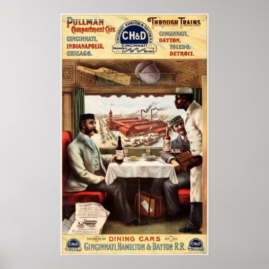 PULLMAN TRAINS via Cincinnati Indianapolis Dayton Poster (Voorkant)