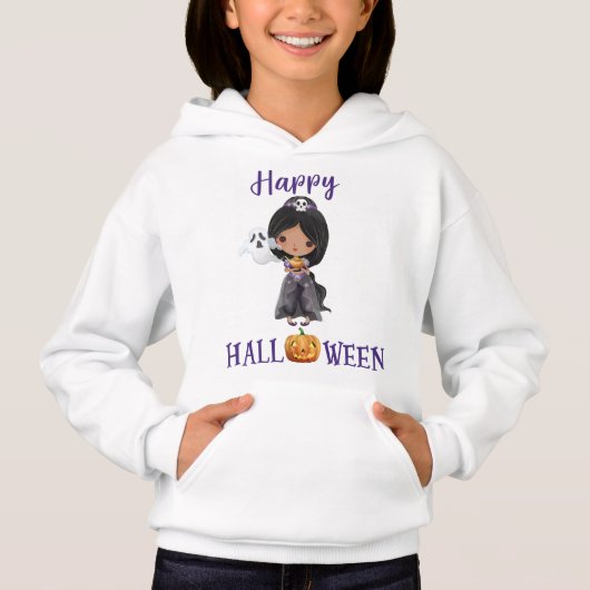 Pullover à capuche Happy Halloween Princess pullov (Devant)