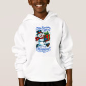 Pullover à capuche Magical Snowman Christmas pour (Devant)