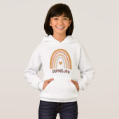 Pullover à capuche pour enfants – Arc-en-ciel bohè (Devant entier)