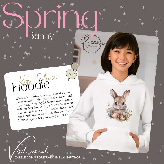 Pullover à capuche pour enfants Lapin de printemps