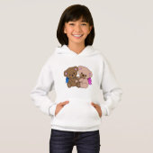Pullover à capuche pour filles - Ours Câlins (Devant entier)
