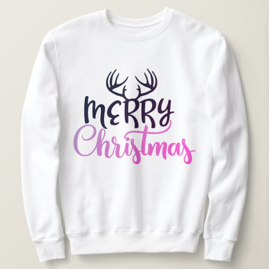 Pullover à cornes « Joyeux Noël » pour femmes (Design devant)