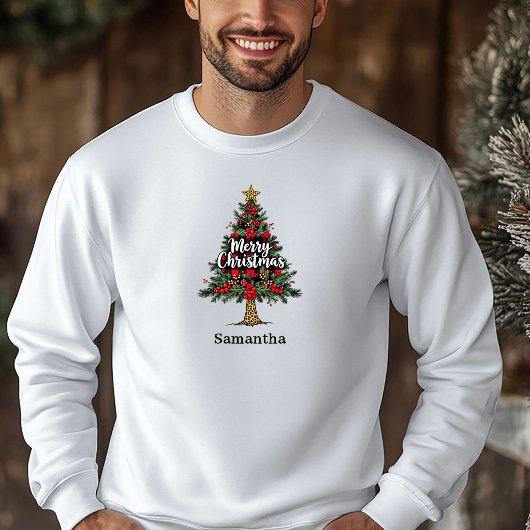 Pullover de Noël en carreaux de bison hivernal joy