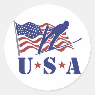 Pullover de ski des Etats-Unis - autocollant